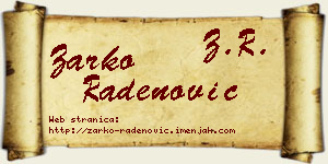 Žarko Radenović vizit kartica